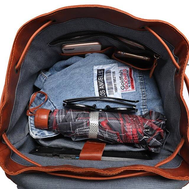 XZAN Men S Bags Fashion Europe - Leather Backpack Vintage ulasan dan harga