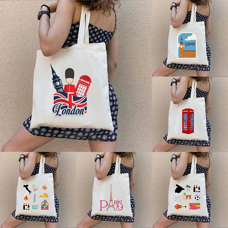 London UK Paris Printing Ladie - Canvas Backpack Casual ulasan dan harga