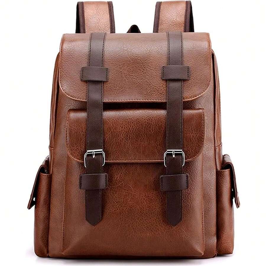 PU Leather Backpack For Men An - Leather Backpack Vintage ulasan dan harga