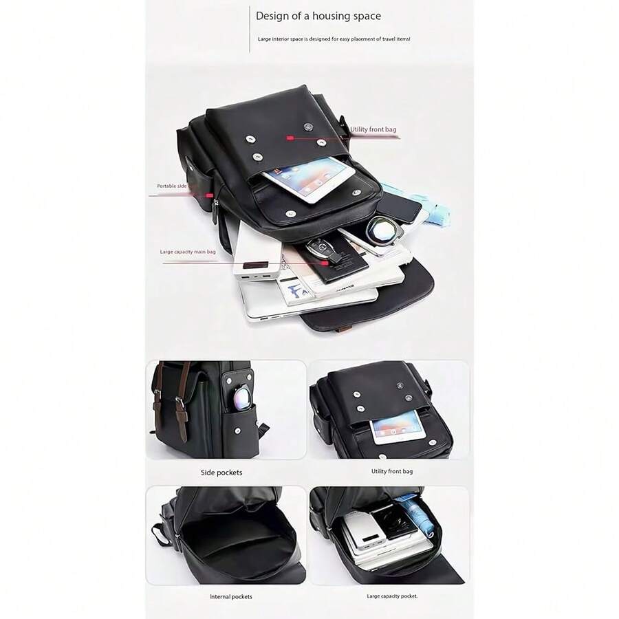 PU Leather Backpack For Men An - Leather Backpack Vintage ulasan dan harga