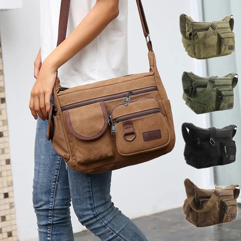 Men Casual Sling Bag Messenger - Canvas Backpack Casual ulasan dan harga