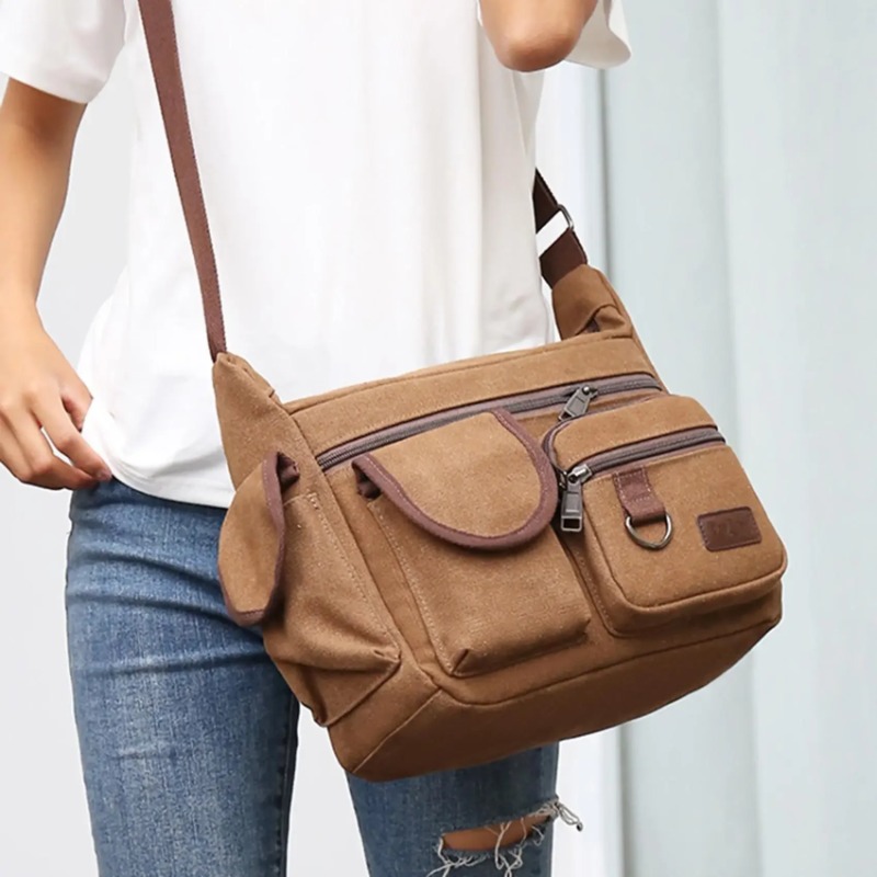 Men Casual Sling Bag Messenger - Canvas Backpack Casual ulasan dan harga