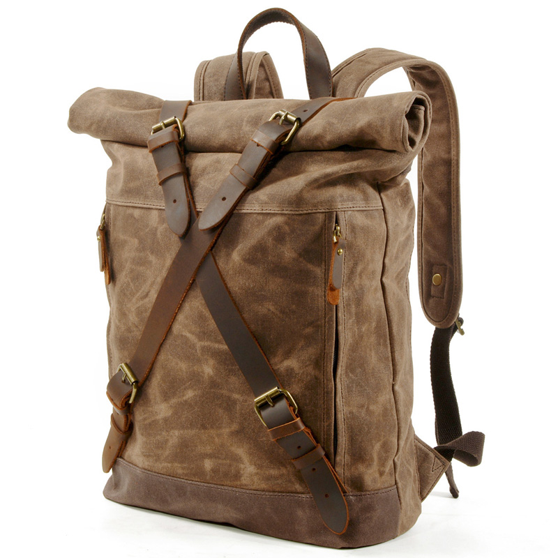 Male Backpacks Vintage Canvas  - Leather Backpack Vintage ulasan dan harga
