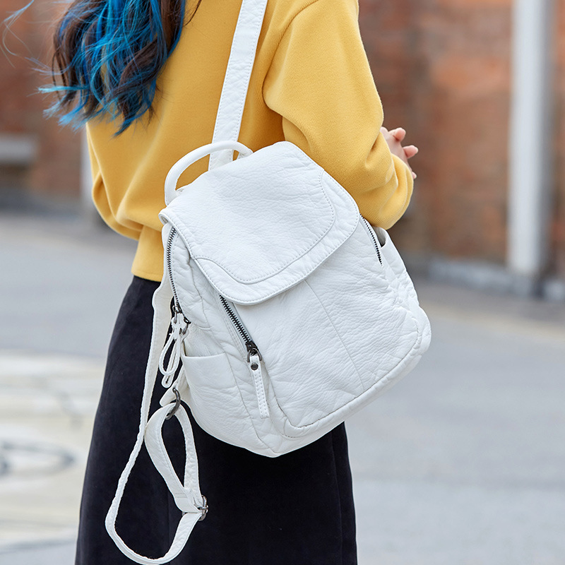 Women's Backpack White Washed  - Fashion Backpack Women ulasan dan harga