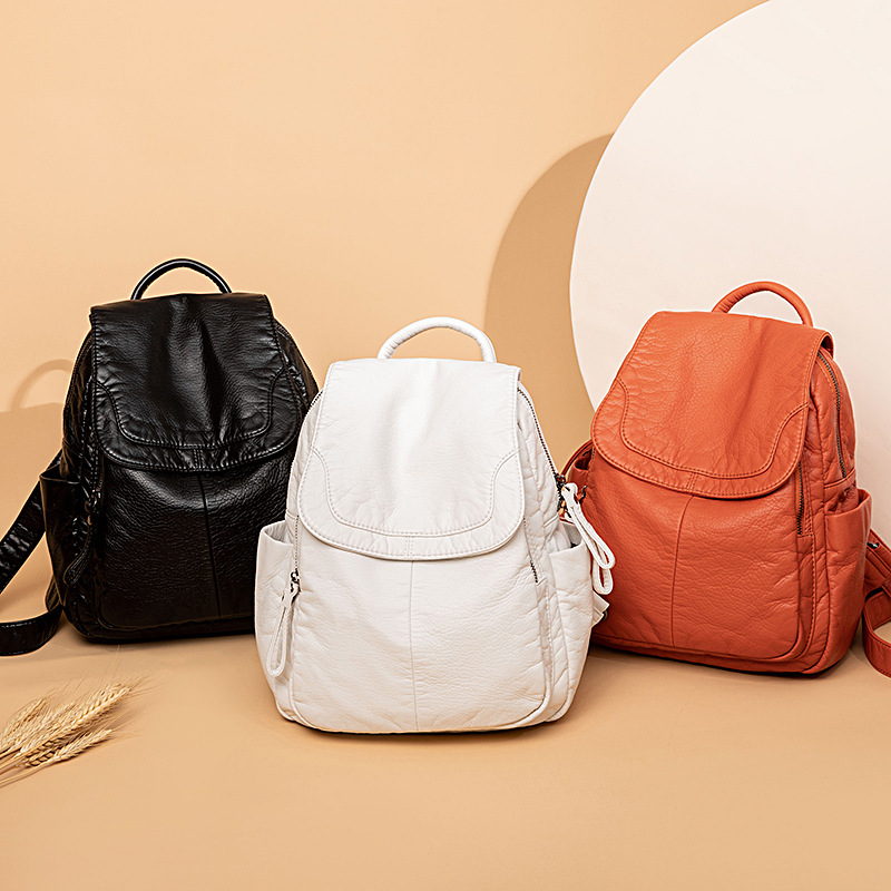 Women's Backpack White Washed  - Fashion Backpack Women ulasan dan harga