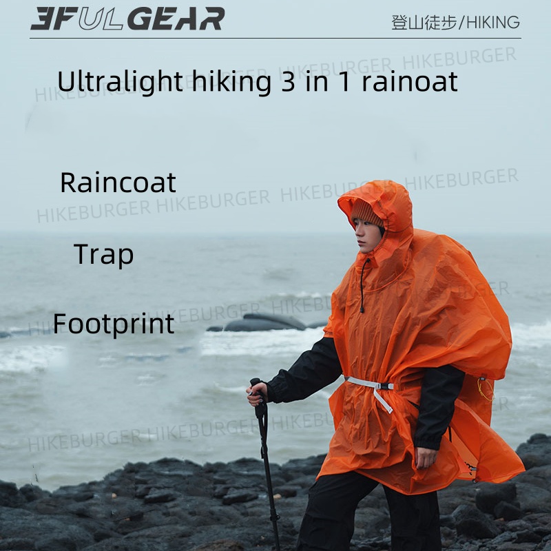 3F UL GEAR 3 in1 Rain Poncho O - Rain Cover Backpack ulasan dan harga