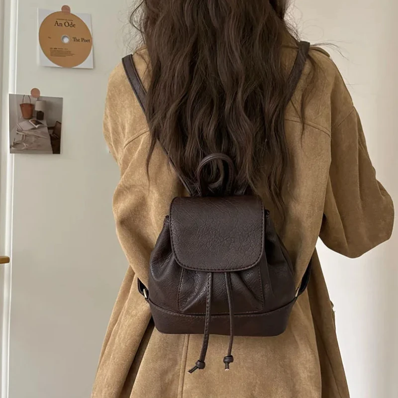 Small Fashion Backpacks School - Leather Backpack Vintage ulasan dan harga