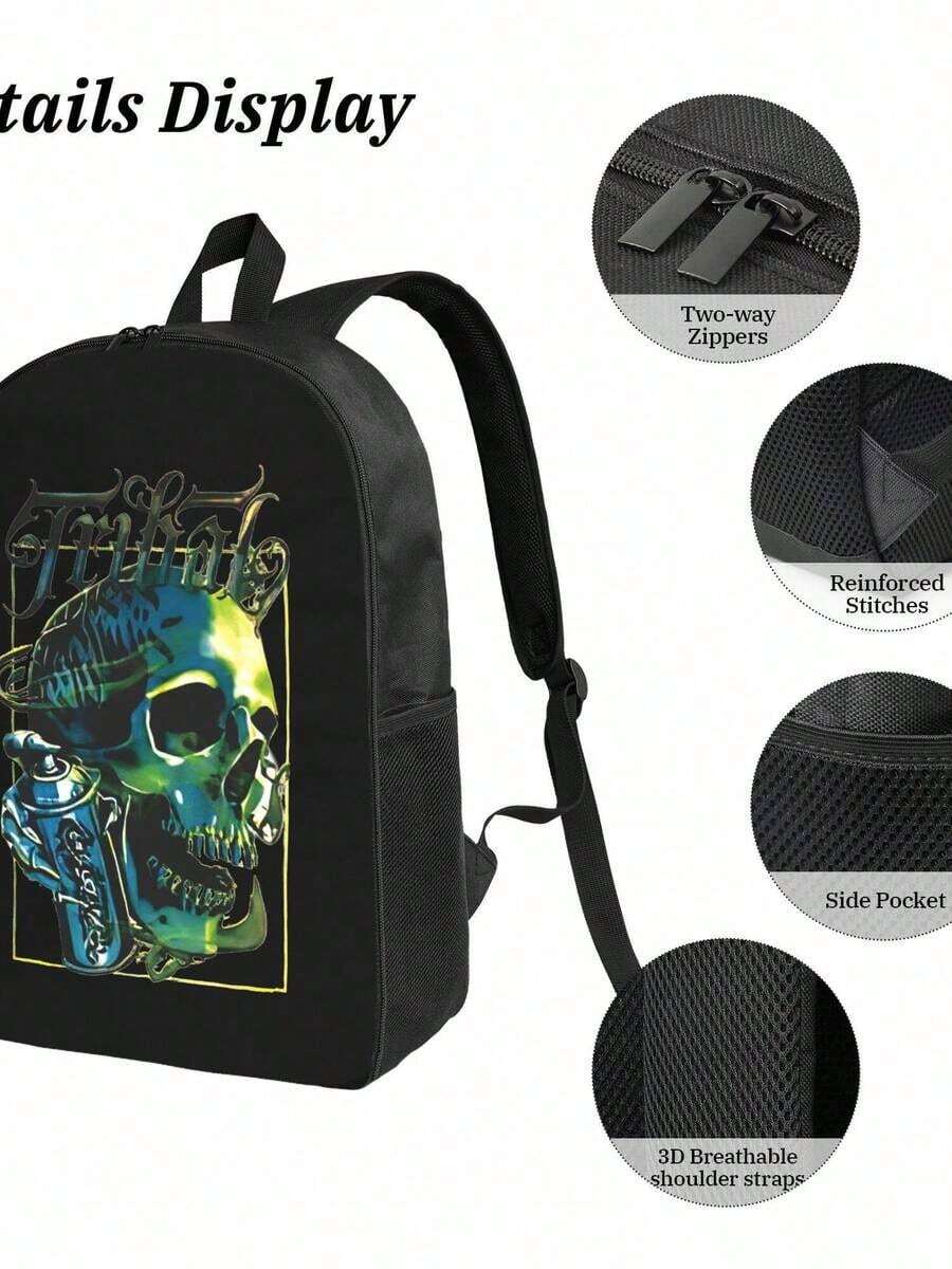 Graffiti Skull Waterproof Back - Travel Backpack Anti Theft ulasan dan harga