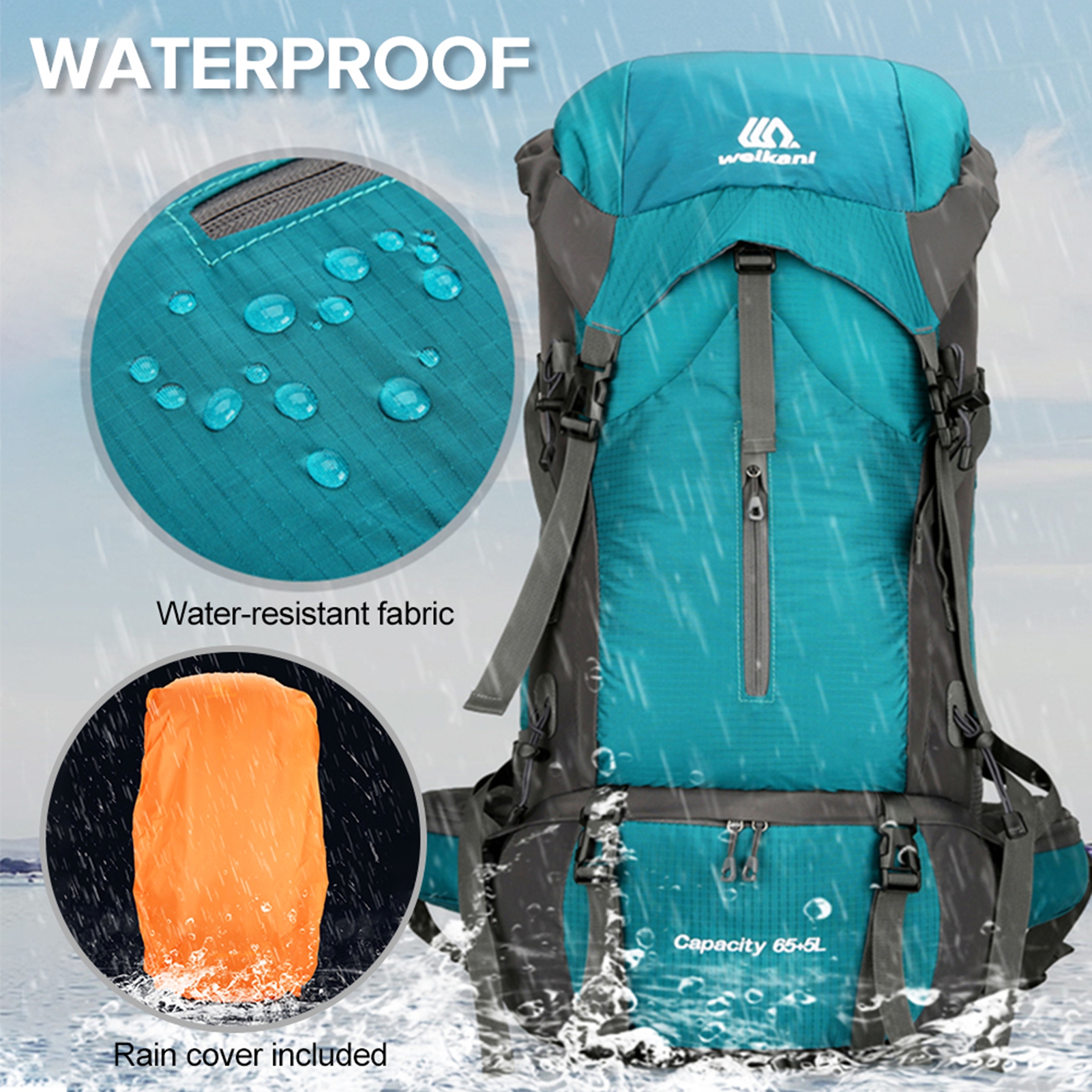 70L Extra Large Backpack for 3 - Rain Cover Backpack ulasan dan harga