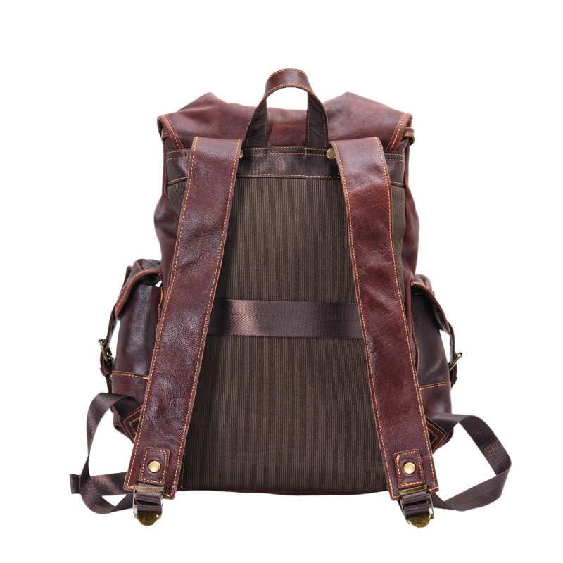 European and American vintage  - Leather Backpack Vintage ulasan dan harga