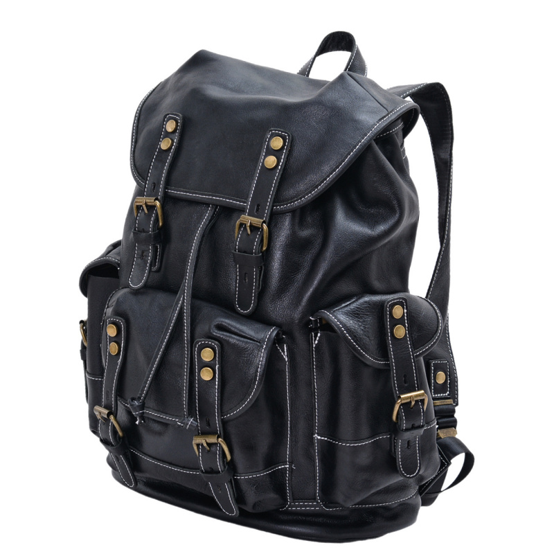 European and American vintage  - Leather Backpack Vintage ulasan dan harga