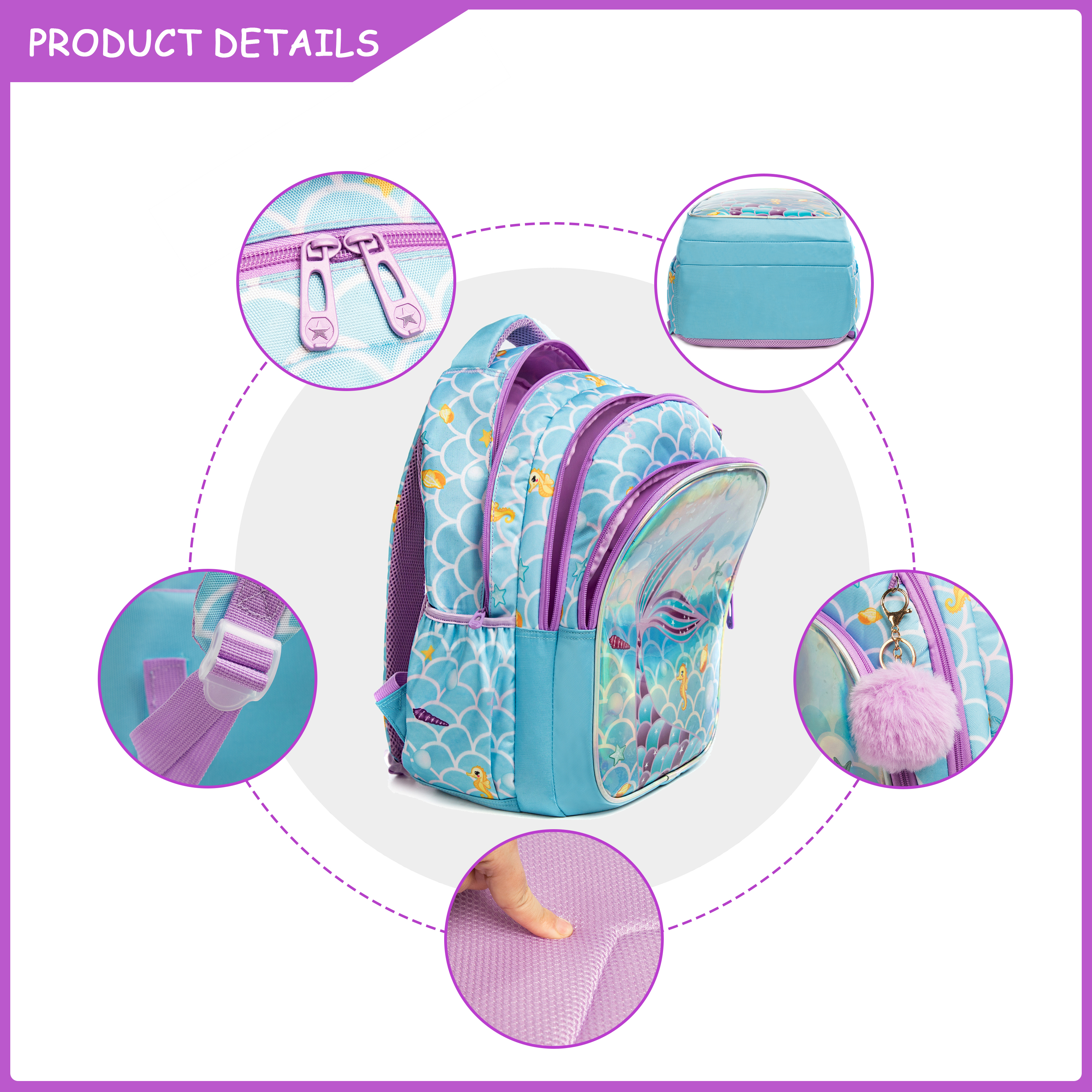Meetbelify Cute  Blue Mermaid  - School Backpack Teen ulasan dan harga