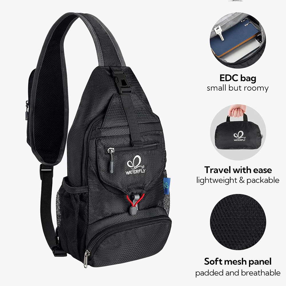 WATERFLY Chest Bag Shoulder Sm - Canvas Backpack Casual ulasan dan harga