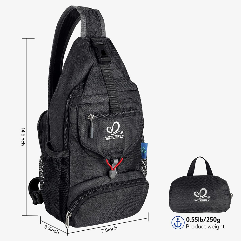 WATERFLY Chest Bag Shoulder Sm - Canvas Backpack Casual ulasan dan harga
